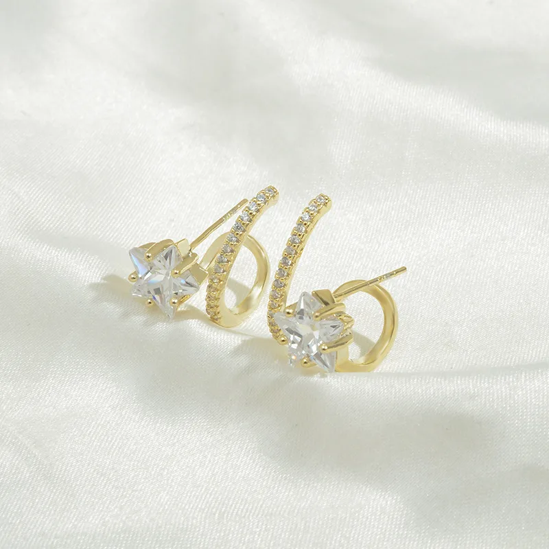 Wholesale Sterling Silvers Post Zircon Star Stud Female Earring Ornament Jewelry Women Gift
Wholesale Sterling Silvers Post Zircon Star Stud Female Earring Ornament Jewelry Women Gift