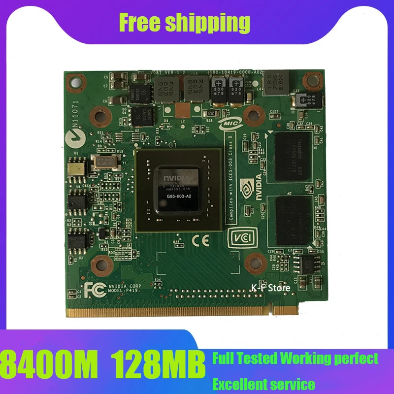 Для ноутбука Acer Aspire 5520 5520G 4520 7520 7720 nVidia GeForce 8400 8400M GS MXM DDR2 128 МБ G86 630 A2 видеокарта|card