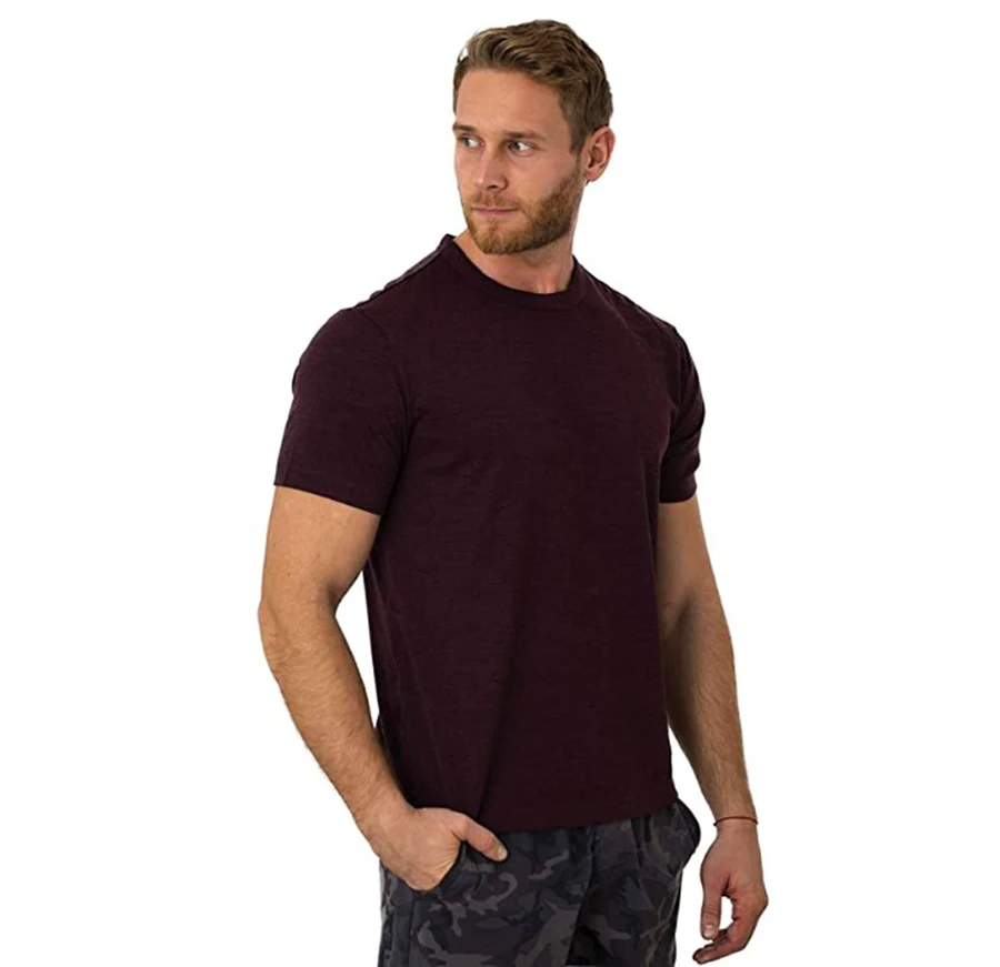2021 Мужская футболка из мериносовой шерсти базового слоя мужская рубашка 100%