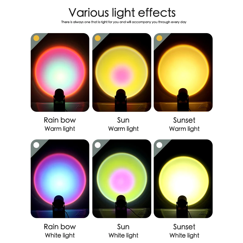 Usb Rainbow Sunset Lamp Colourful Photograph Background Night Lights With Adjustable Brightness For Room Decor Sunset Projection
Usb Rainbow Sunset Lamp Colourful Photograph Background Night Lights With Adjustable Brightness For Room Decor Sunset Projection