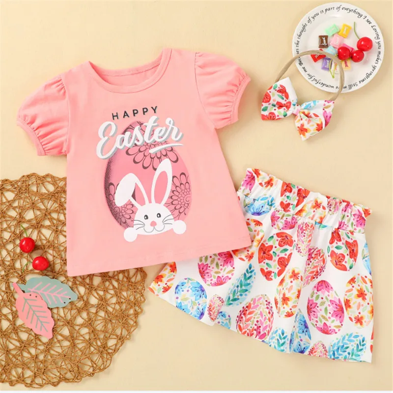 1-5T Toddler Baby Cartoon Printing Three-pieces Set, Girl's O-neck Short Sleeve Fashion Tops + Short Skirt + Headband Set
1-5T Toddler Baby Cartoon Printing Three-pieces Set, Girl's O-neck Short Sleeve Fashion Tops + Short Skirt + Headband Set