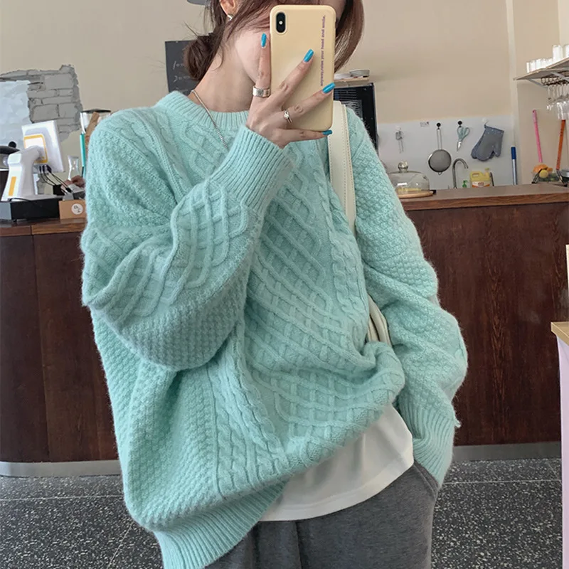 Autumn knitted sweater Christmas twist thick sweater women pullovers winter loose lazy outer Cashmere SweaterS women jumper
Autumn knitted sweater Christmas twist thick sweater women pullovers winter loose lazy outer Cashmere SweaterS women jumper