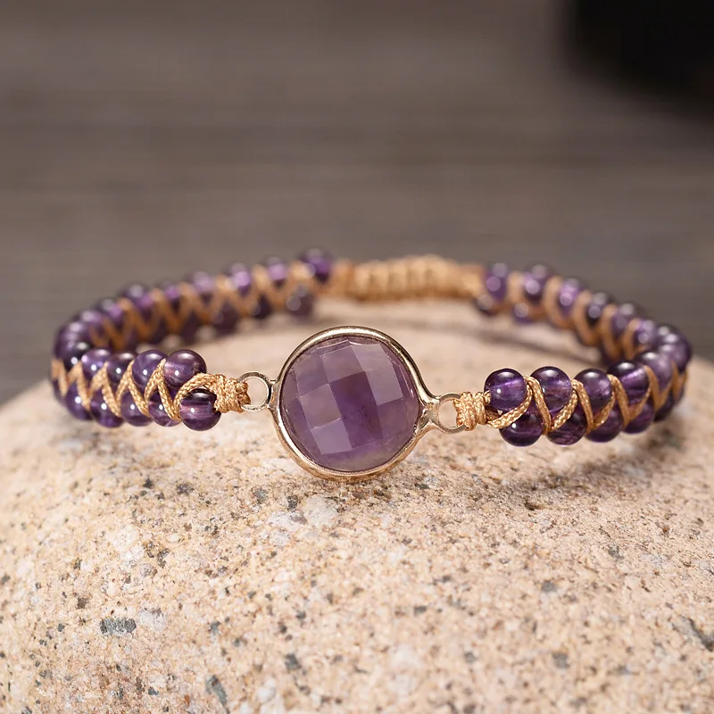 Faceted Amethyst Hand Woven Double Beaded Bracelet Fashion Accessories For Women Wedding Birthday Travel Souvenir Occasion
Faceted Amethyst Hand Woven Double Beaded Bracelet Fashion Accessories For Women Wedding Birthday Travel Souvenir Occasion