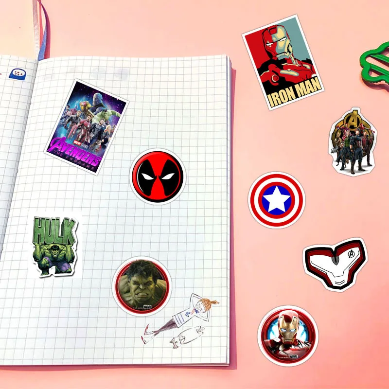 10/30/50Pcs Disney Avengers Stickers Cool Marvel Iron Man Spiderman Waterproof Laptop Guitar Travel Luggage Sticker Kid Girl Toy | Игрушки и