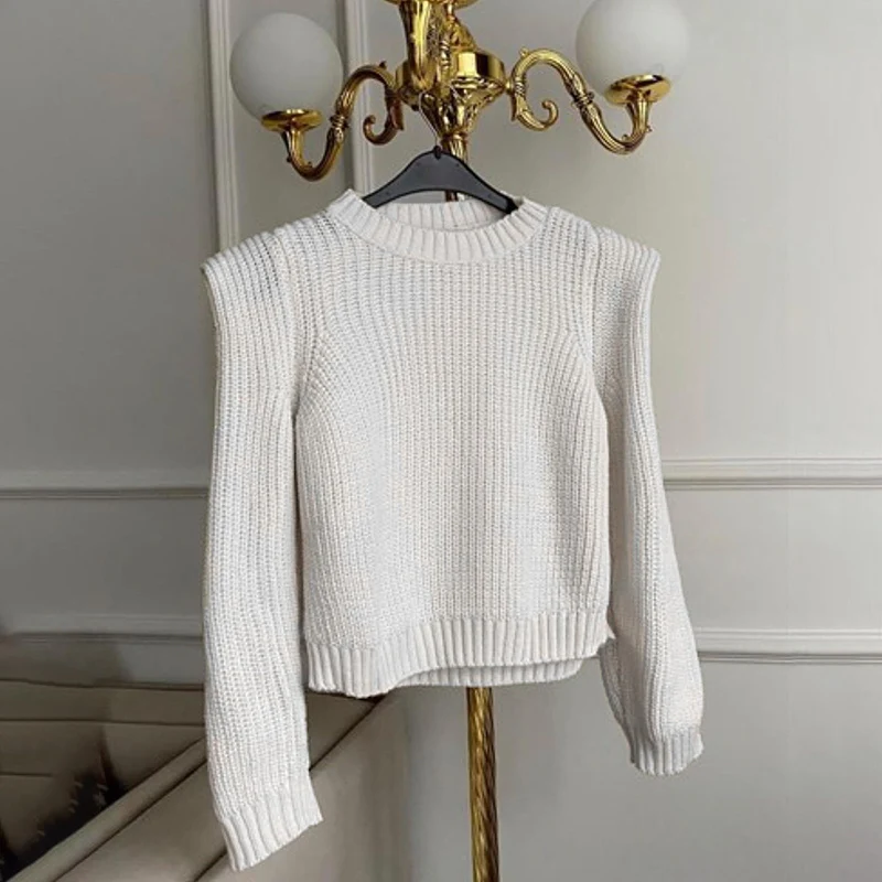 Fashion Casual Shoulder Pads Pullover Soild Pullover Sweater Chic Sheelves Sweaters Pullover Sweaters for Ladies Autumn Winter
Fashion Casual Shoulder Pads Pullover Soild Pullover Sweater Chic Sheelves Sweaters Pullover Sweaters for Ladies Autumn Winter