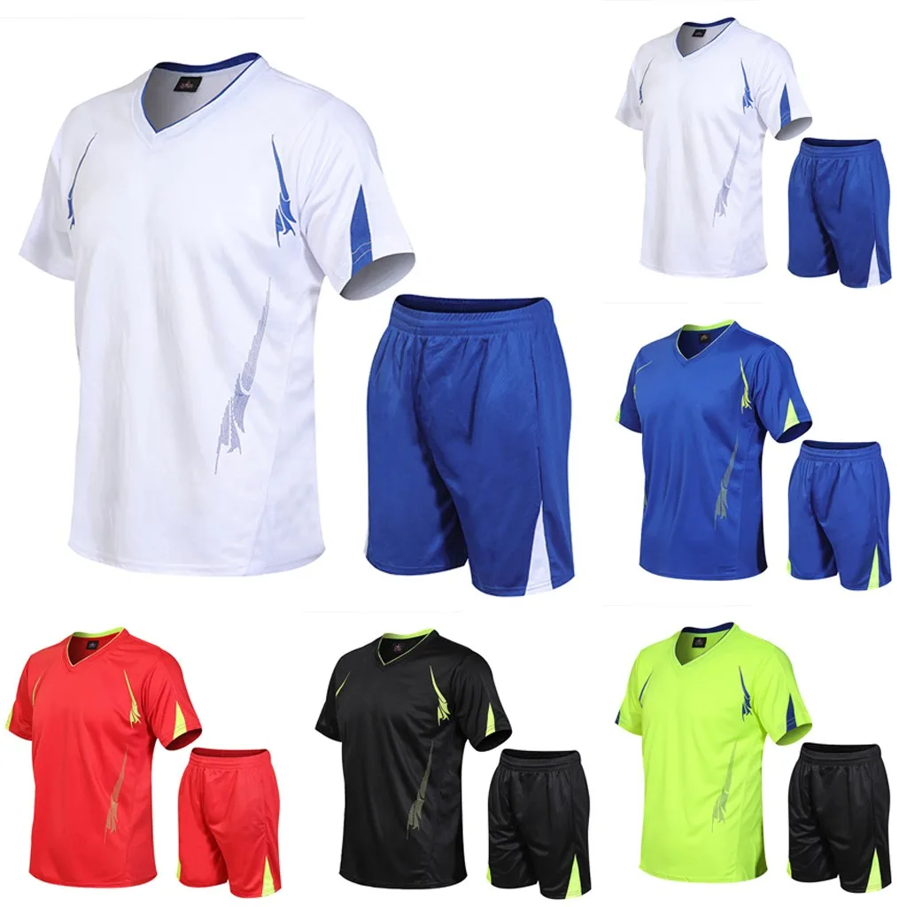Men's Casual Fitness Sports Suit Fast Drying Elastic Short Sleeve T-Shirt + Short Pants Soild Basketball Bodybuilding Clothes
Men's Casual Fitness Sports Suit Fast Drying Elastic Short Sleeve T-Shirt + Short Pants Soild Basketball Bodybuilding Clothes