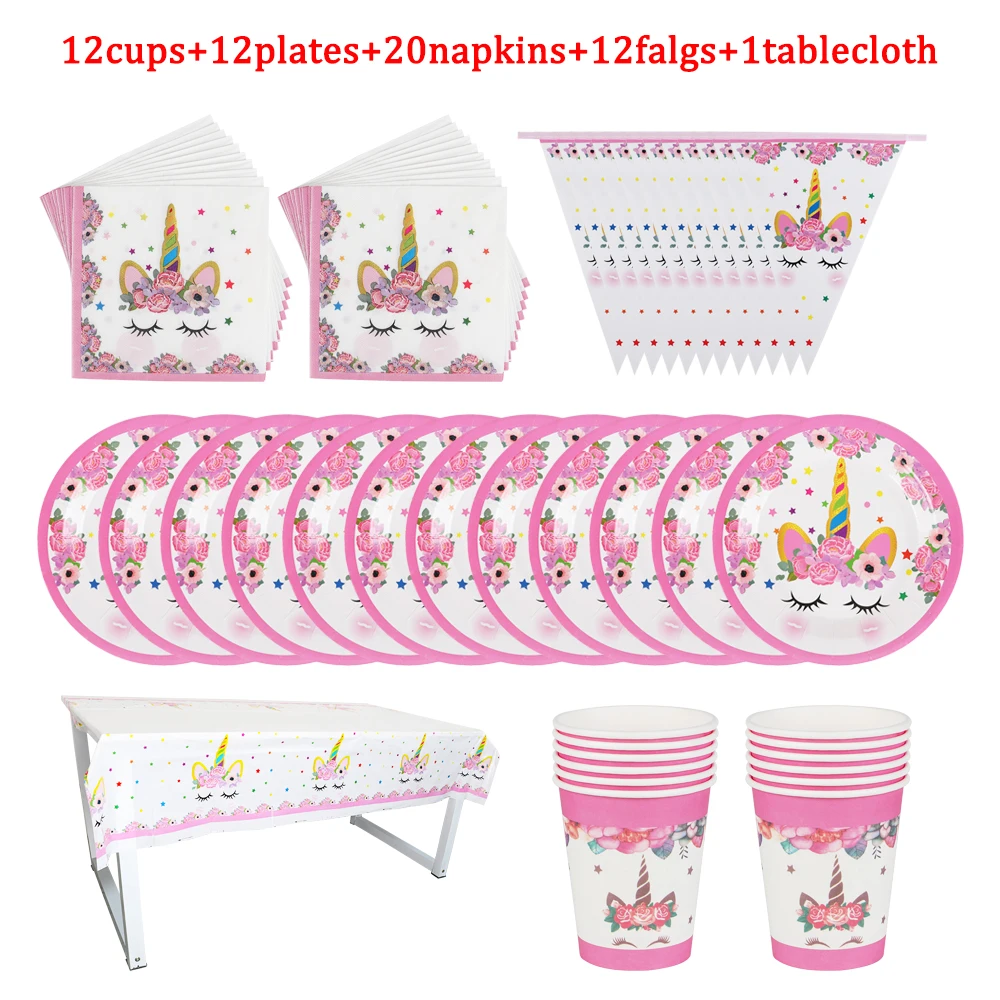 Girls Rainbow Unicorn Princess Birthday Decoration Baby Shower Party Cup Plate Spoon Flag Tablecloth Napkin Disposable Tableware
Girls Rainbow Unicorn Princess Birthday Decoration Baby Shower Party Cup Plate Spoon Flag Tablecloth Napkin Disposable Tableware