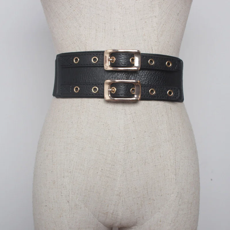 PU Leather Wide Belt Double-breasted Women Belts Elastic Stretch Waistband Dress Coat Down Jacket Decoration Fashion Accessory
PU Leather Wide Belt Double-breasted Women Belts Elastic Stretch Waistband Dress Coat Down Jacket Decoration Fashion Accessory