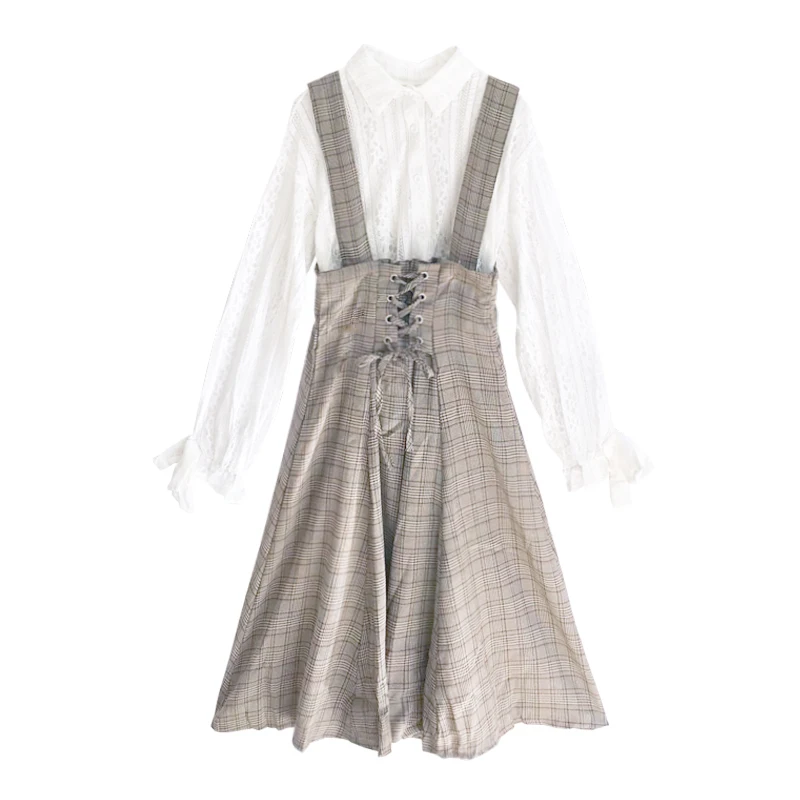 Biscuit Bear Japanese Sweet Autumn High Waist Bowknot Lace Lolita College Style Suit Mori Girl Dress Set Shirt + Dresses Outfit
Biscuit Bear Japanese Sweet Autumn High Waist Bowknot Lace Lolita College Style Suit Mori Girl Dress Set Shirt + Dresses Outfit