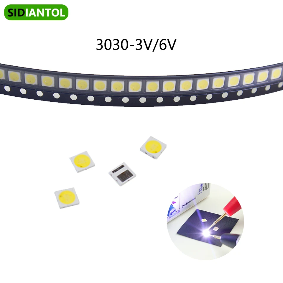 3030 3V 6V 50pcs 100pcs TV Backlight 1W SMD LED LCD TV Repair Assorted Package Kit Cool White
3030 3V 6V 50pcs 100pcs TV Backlight 1W SMD LED LCD TV Repair Assorted Package Kit Cool White