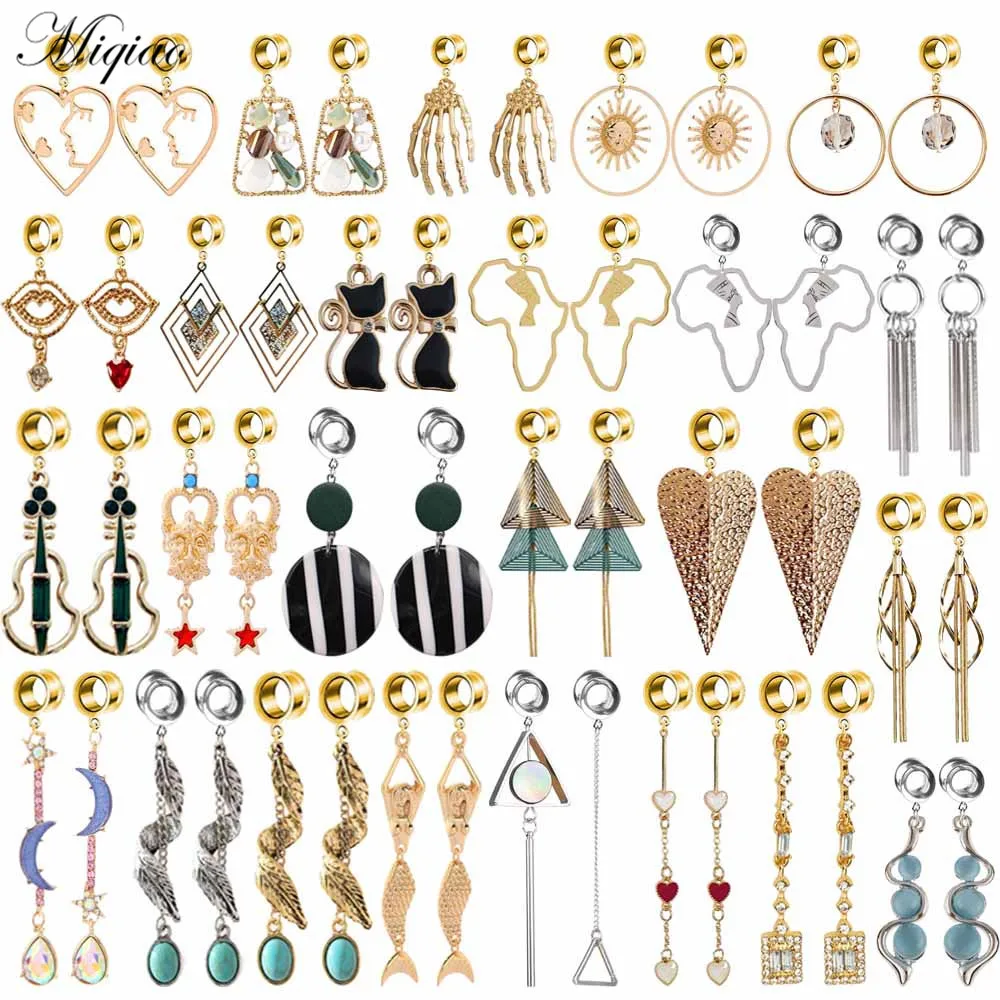 Miqiao 2pcs Fashion Style Long Section of The Asymmetric Hollow Moon Stars Love Triangle Ear Expander Body Piercing Jewelry
Miqiao 2pcs Fashion Style Long Section of The Asymmetric Hollow Moon Stars Love Triangle Ear Expander Body Piercing Jewelry
