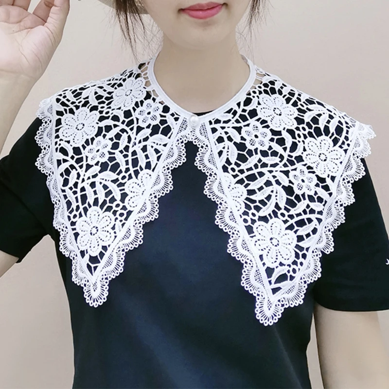 Women Girls White Detachable Doll Fake Collar Shawl Wrap Hollow Out Floral Cross Embroidery Necklace Mini Cape Decorative M6CD
Women Girls White Detachable Doll Fake Collar Shawl Wrap Hollow Out Floral Cross Embroidery Necklace Mini Cape Decorative M6CD