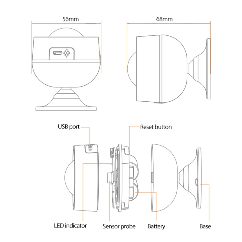 ZigBee PIR Motion Sensor USB With Temperature And Humidity Tuya Smart Life App Temperaturesensor Human Body Infrared IR Detector
ZigBee PIR Motion Sensor USB With Temperature And Humidity Tuya Smart Life App Temperaturesensor Human Body Infrared IR Detector