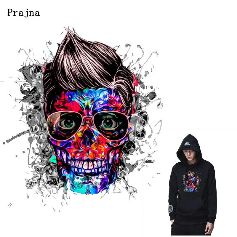 Prajna Punk Skull Iron On Transfers Vinyl Heat Transfers Iron On Patches For Clothing Winter Stickers Jacket Coat Thermal Patch
Prajna Punk Skull Iron On Transfers Vinyl Heat Transfers Iron On Patches For Clothing Winter Stickers Jacket Coat Thermal Patch