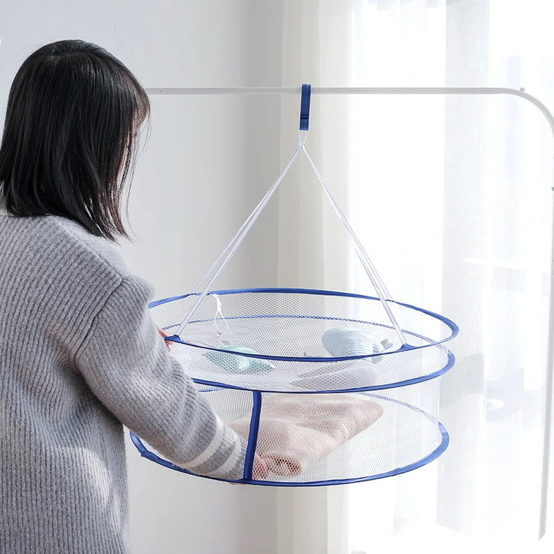 Home Portable Folding Drying Rack Dryer Net Mesh Basket Dryer Double Hanging Clothes Laundry Hangers -1
Home Portable Folding Drying Rack Dryer Net Mesh Basket Dryer Double Hanging Clothes Laundry Hangers -1