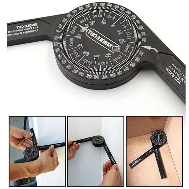 Woodworking Aluminum Miter Protractor Portable 360 Degree Saw Finder Gauge Goniometer Angle Finder Arm Measuring Ruler
Woodworking Aluminum Miter Protractor Portable 360 Degree Saw Finder Gauge Goniometer Angle Finder Arm Measuring Ruler