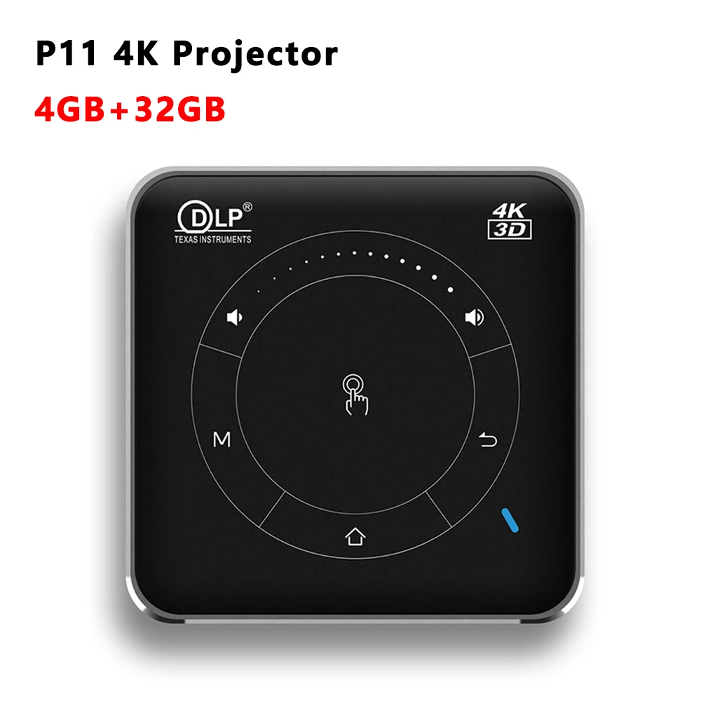 

New DLP P11 4K projector Android 9.0 DDR4 4GB 32GB mini portable LED 2.4G 5G wifi bluetooth 3D Home video game beamer vs P10