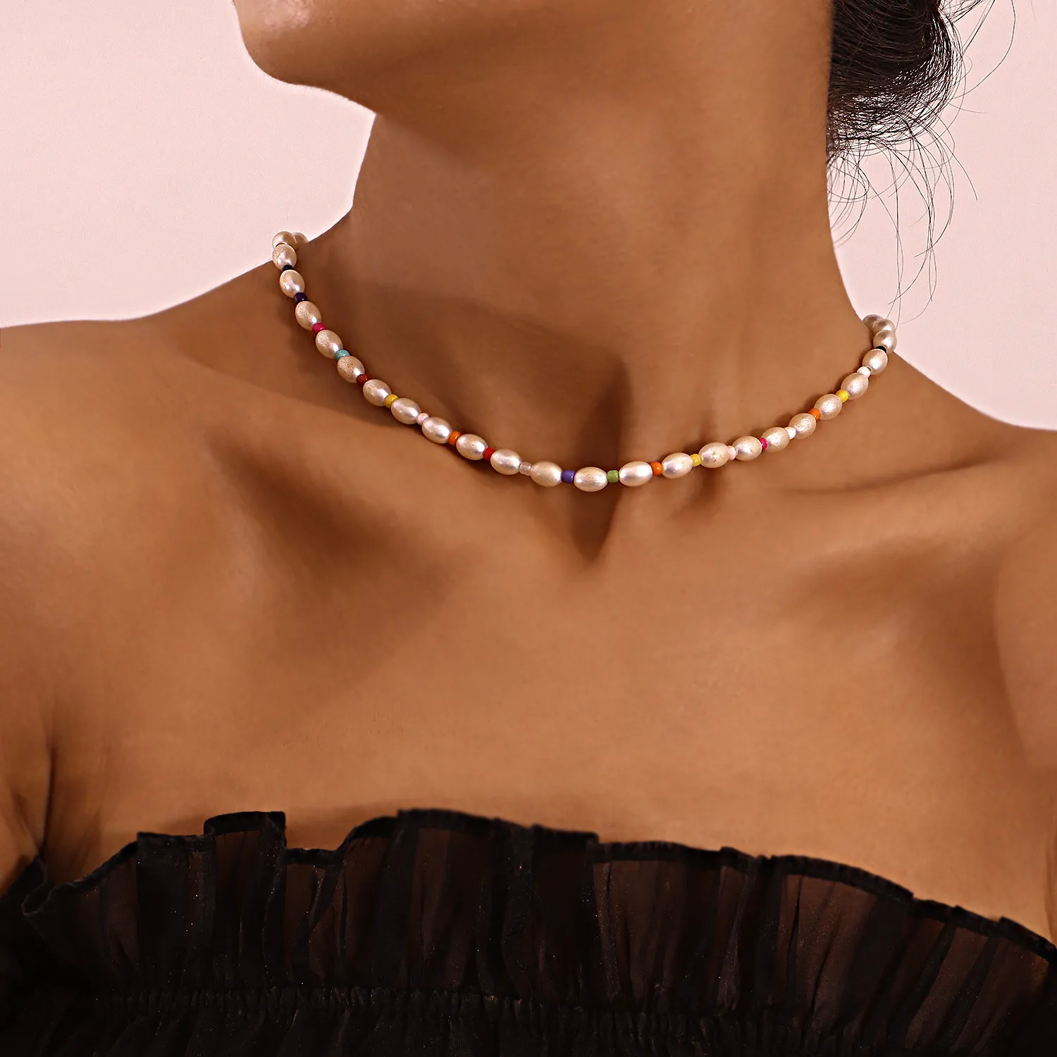 Imitation Pearls Beaded Necklace for Women Resin Beads Colorful Necklaces Female Clavicle Chain Short 2021 Fashion Jewelry
Imitation Pearls Beaded Necklace for Women Resin Beads Colorful Necklaces Female Clavicle Chain Short 2021 Fashion Jewelry