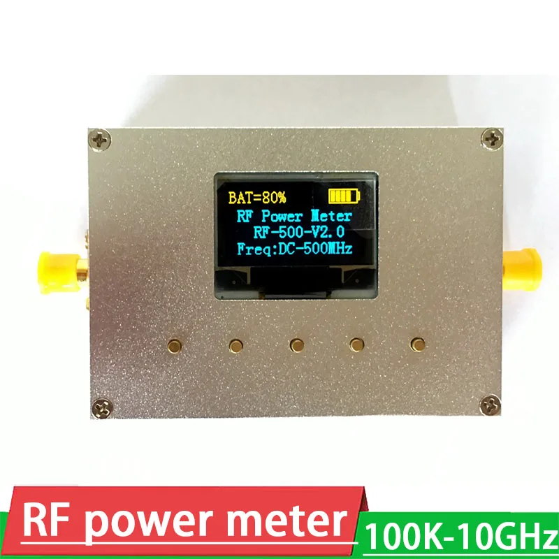 

100K-10GHz RF power meter V2.0 10000Mhz OLED display RF power attenuation value digital meter 3GHZ+ Sofware 10W 30DB Attenuator