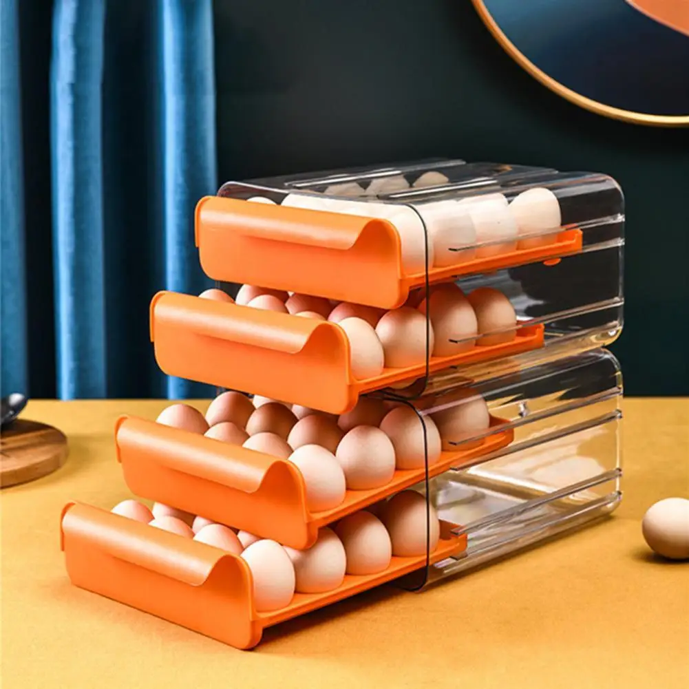 Egg Storage Box Double Layer Egg Tray Practical Airtight PET 32 Grids Fresh Preservation Egg Organizer for Home Fridge Wholesale
Egg Storage Box Double Layer Egg Tray Practical Airtight PET 32 Grids Fresh Preservation Egg Organizer for Home Fridge Wholesale