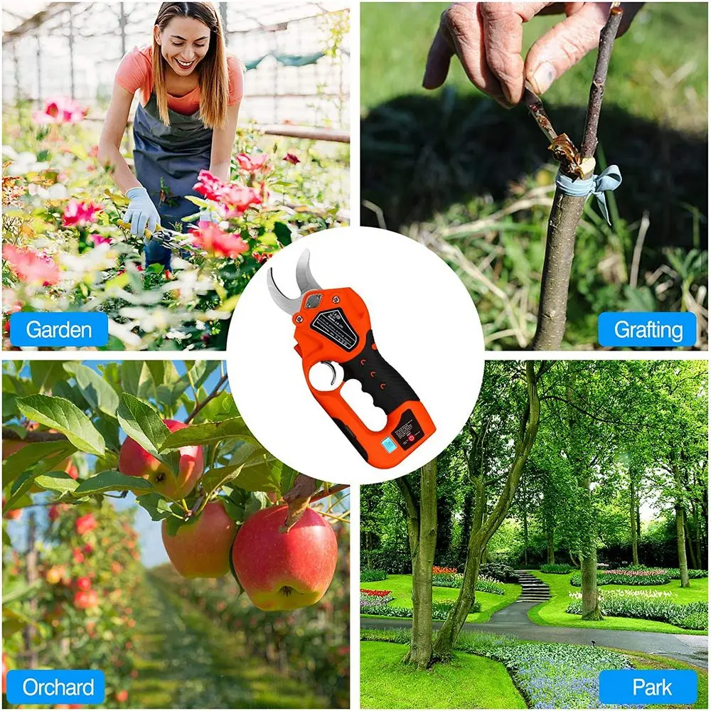 Wireless Rechargeable electric Pruning Shears Scissors 6-cell battery with charger screwdriver EU Plug Hand Pruner CutGarden
Wireless Rechargeable electric Pruning Shears Scissors 6-cell battery with charger screwdriver EU Plug Hand Pruner CutGarden