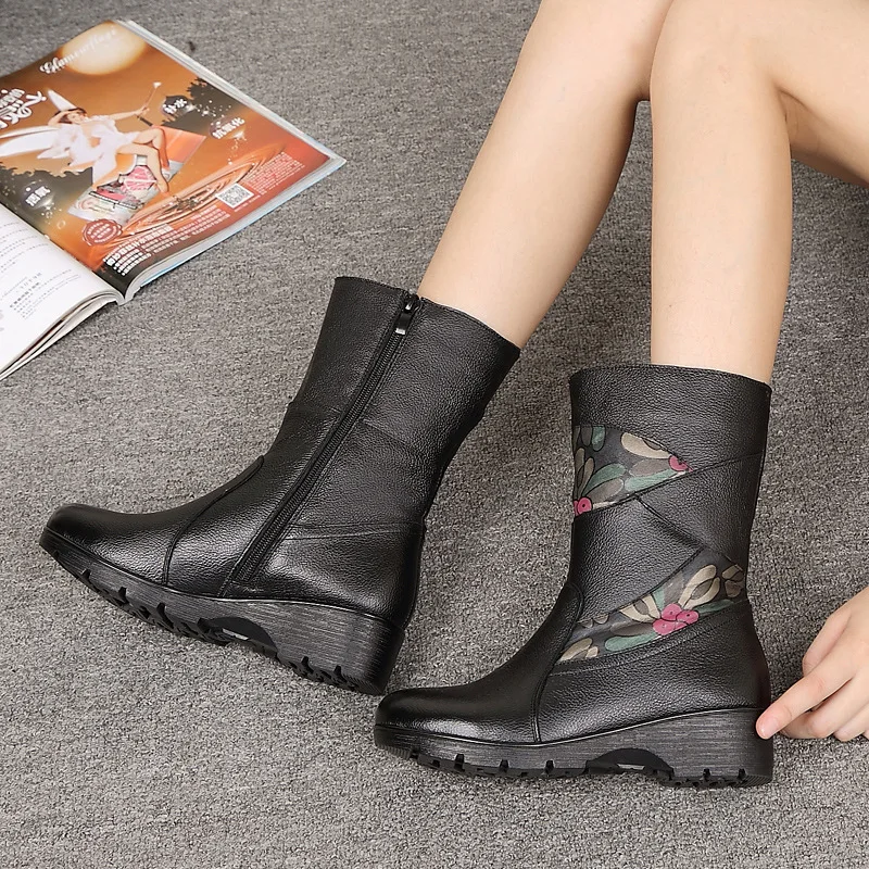 Xiuteng 2020 зимние новые туфли из хлопка для мам среднего возраста на плоской