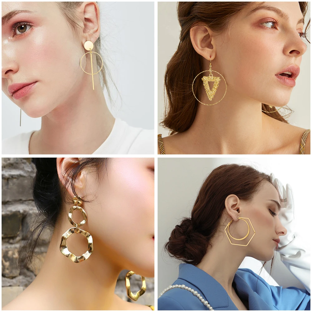X&P New Fashion Round Drop Korean Circle Earrings Statement Round Hollow Golden Dangle Earring For Women Wedding 2020 Jewelry
X&P New Fashion Round Drop Korean Circle Earrings Statement Round Hollow Golden Dangle Earring For Women Wedding 2020 Jewelry