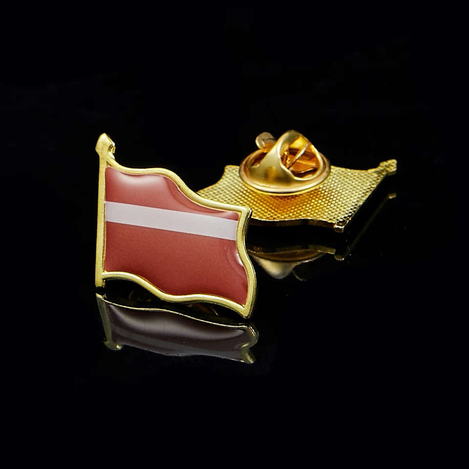 Latvia Country Flag Printed PVC Latvia National Waving Flag Lapel Pin Brooch
Latvia Country Flag Printed PVC Latvia National Waving Flag Lapel Pin Brooch