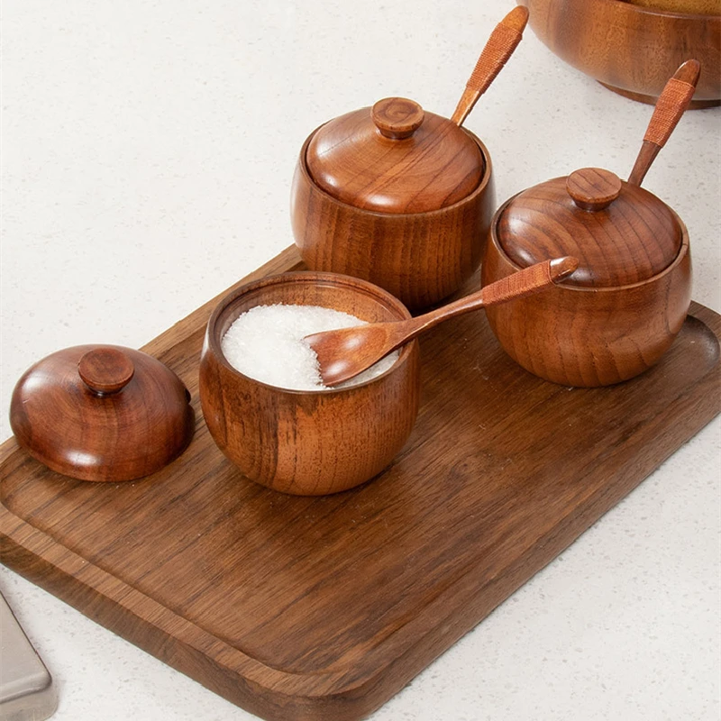 Natural Wood Spice Jar Japanese Style Cans Seasoning Salt Storage Container with Lid Sugar Bowl Salt Spoon Kitchen Tools Gadgets
Natural Wood Spice Jar Japanese Style Cans Seasoning Salt Storage Container with Lid Sugar Bowl Salt Spoon Kitchen Tools Gadgets