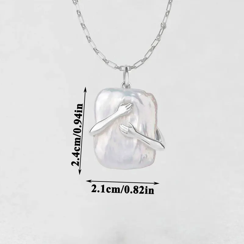 Give Me A Hug Necklace For Women Freshwater Pearl Necklaces Collares Chain Vintage Hand Necklace Female Jewelry Bijoux 
Give Me A Hug Necklace For Women Freshwater Pearl Necklaces Collares Chain Vintage Hand Necklace Female Jewelry Bijoux