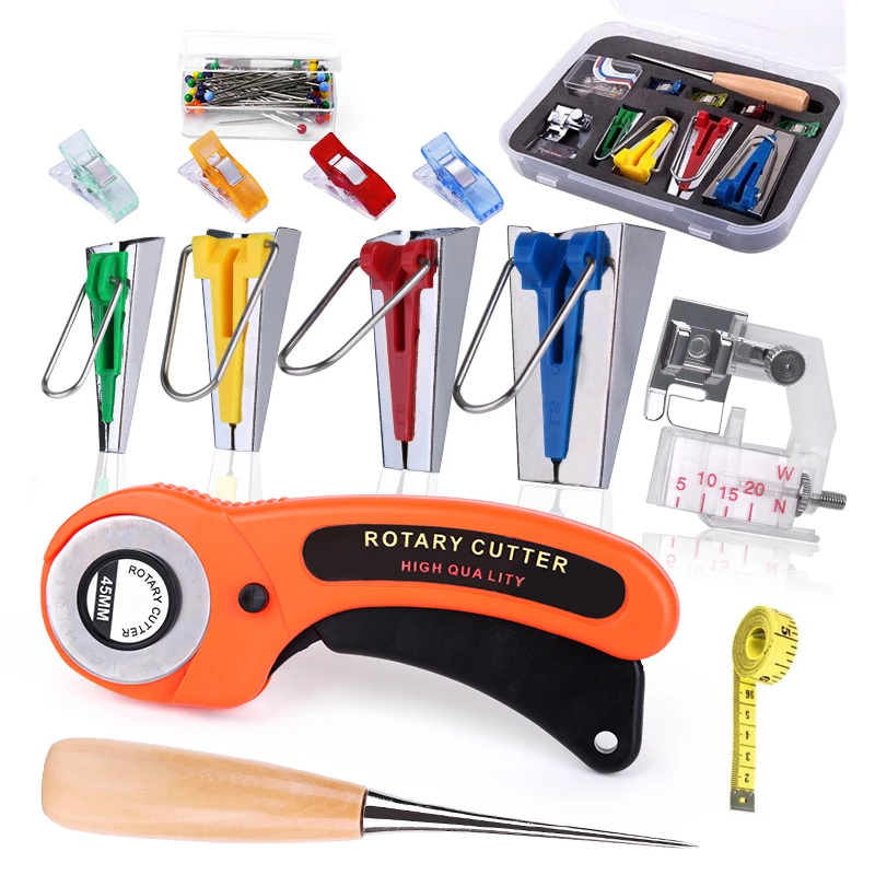 Nonvor62pcs Practical Fabric Bias Tape Makers Kit with Binder Foot Quilting Clips Awl Tape Measure Fabric Cutter Sewing Quilting
Nonvor62pcs Practical Fabric Bias Tape Makers Kit with Binder Foot Quilting Clips Awl Tape Measure Fabric Cutter Sewing Quilting