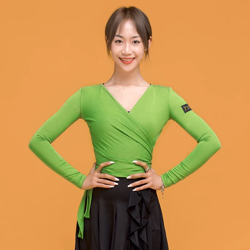 Latin Dance Top Women Long Sleeve Sexy V Collar Ladies Cha Salsa Rumba Samba Practice Performance Dancewear Clothing DN3629-1
Latin Dance Top Women Long Sleeve Sexy V Collar Ladies Cha Salsa Rumba Samba Practice Performance Dancewear Clothing DN3629-1