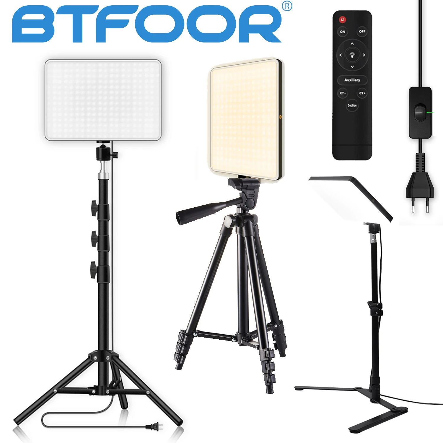 EU Plug LED 2700k-5700k Video Fill Lamp Light Panel Photography Lighting With Tripod Stand Long Arm For Live Stream Photo Studio
EU Plug LED 2700k-5700k Video Fill Lamp Light Panel Photography Lighting With Tripod Stand Long Arm For Live Stream Photo Studio