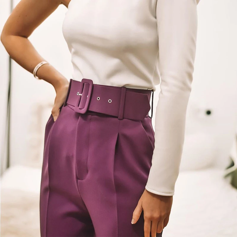 Office Lady Ankle-length Trousers Female Summer High Waist Women's Pants With Belt Classic Pockets Fashion Pink Harem Pants
Office Lady Ankle-length Trousers Female Summer High Waist Women's Pants With Belt Classic Pockets Fashion Pink Harem Pants