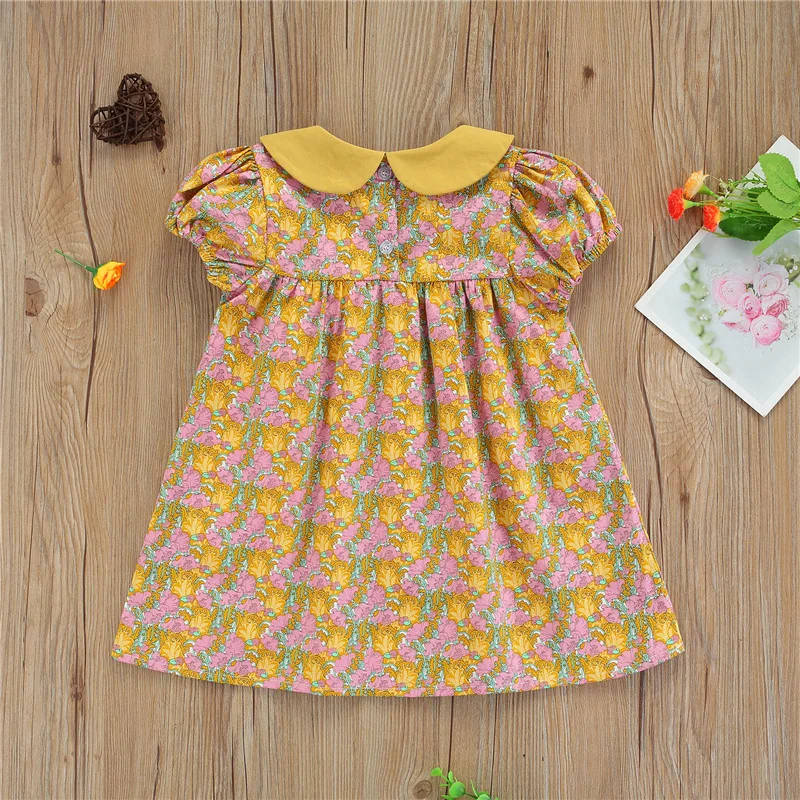 Toddler Summer Princess Dress, Baby Girl Floral Puff Short Sleeve Doll Collar Button
Toddler Summer Princess Dress, Baby Girl Floral Puff Short Sleeve Doll Collar Button