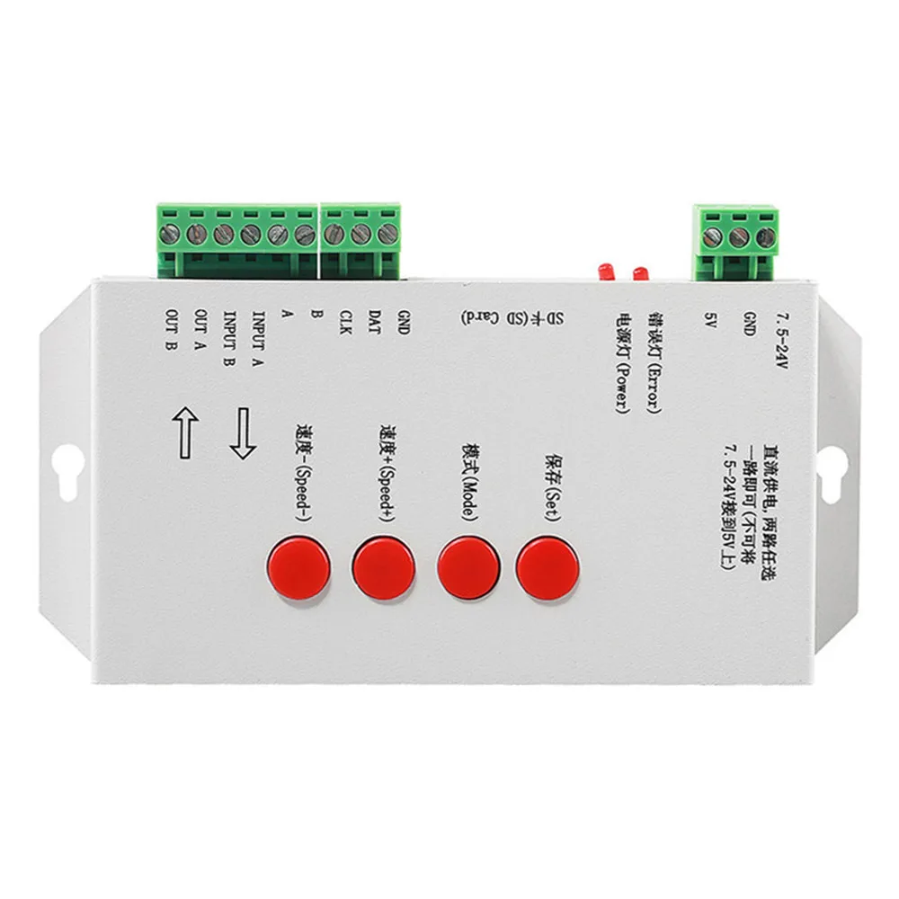 Контроллер светодиодных пикселей T1000S SD-карта 2048 контроллер 5 ~ 24 В постоянного