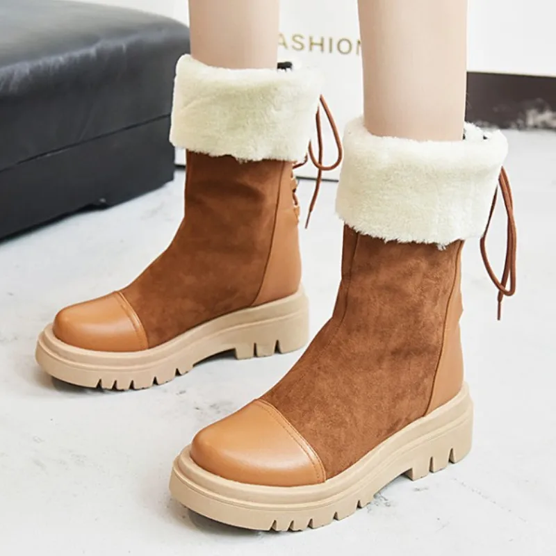 Fanyuan Size 34-43 Women Snow Boots Warm Fur Fashion Platform High Heel Winter Shoes Woman Cross Strap Short Boot Footwear
Fanyuan Size 34-43 Women Snow Boots Warm Fur Fashion Platform High Heel Winter Shoes Woman Cross Strap Short Boot Footwear