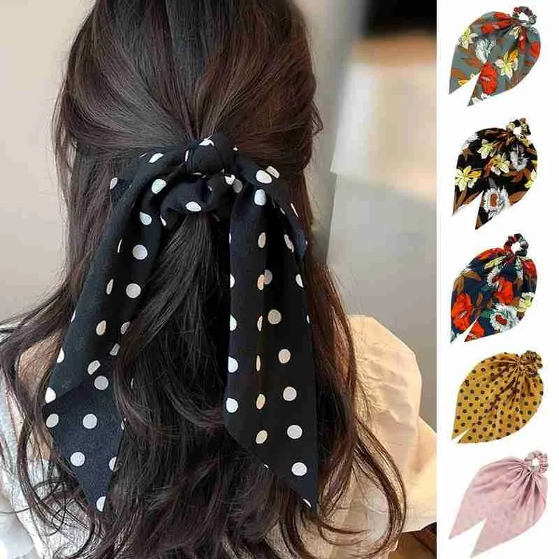 Floral Print Bow Chiffon Long Ribbon Ponytail Scarf Hair Tie Rope Scrunchies Women Girls Elastic Hair Bands Hair Accessories
Floral Print Bow Chiffon Long Ribbon Ponytail Scarf Hair Tie Rope Scrunchies Women Girls Elastic Hair Bands Hair Accessories