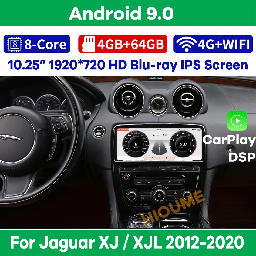 10.25" Android 9.0 GPS Navigation Audio Player Radio for Jaguar XJ / Jaguar XJL 2012-2020 Bluetooth DSP WIFI 8Core 4+64GB 4G LET
10.25" Android 9.0 GPS Navigation Audio Player Radio for Jaguar XJ / Jaguar XJL 2012-2020 Bluetooth DSP WIFI 8Core 4+64GB 4G LET