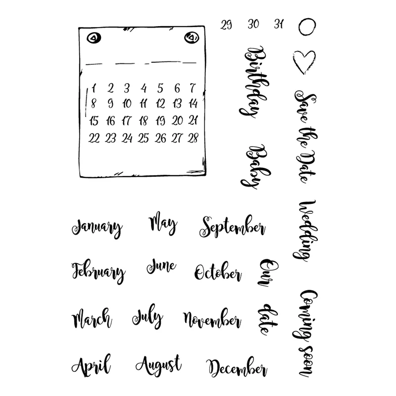 cute months of the year clear stamps weekly planner stamps planner journal 
cute months of the year clear stamps weekly planner stamps planner journal