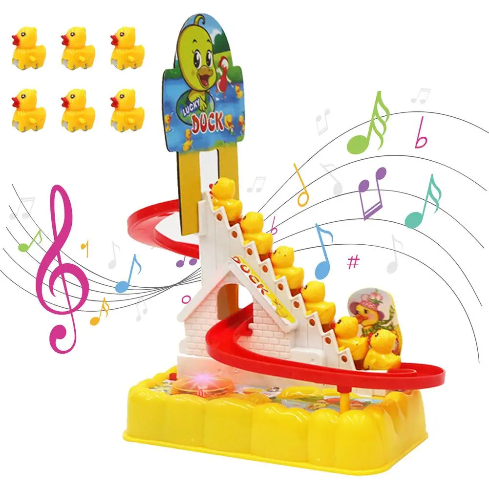 Little Yellow Duck Figures Track Slide Toys Electric Music Climbing Stairs Children's Educational Toys For Boys Girls Birth Gift
Little Yellow Duck Figures Track Slide Toys Electric Music Climbing Stairs Children's Educational Toys For Boys Girls Birth Gift