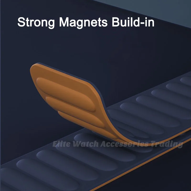 Ремешок силиконовый магнитный для apple watch band 44 мм 40 41 45 спортивный резиновый