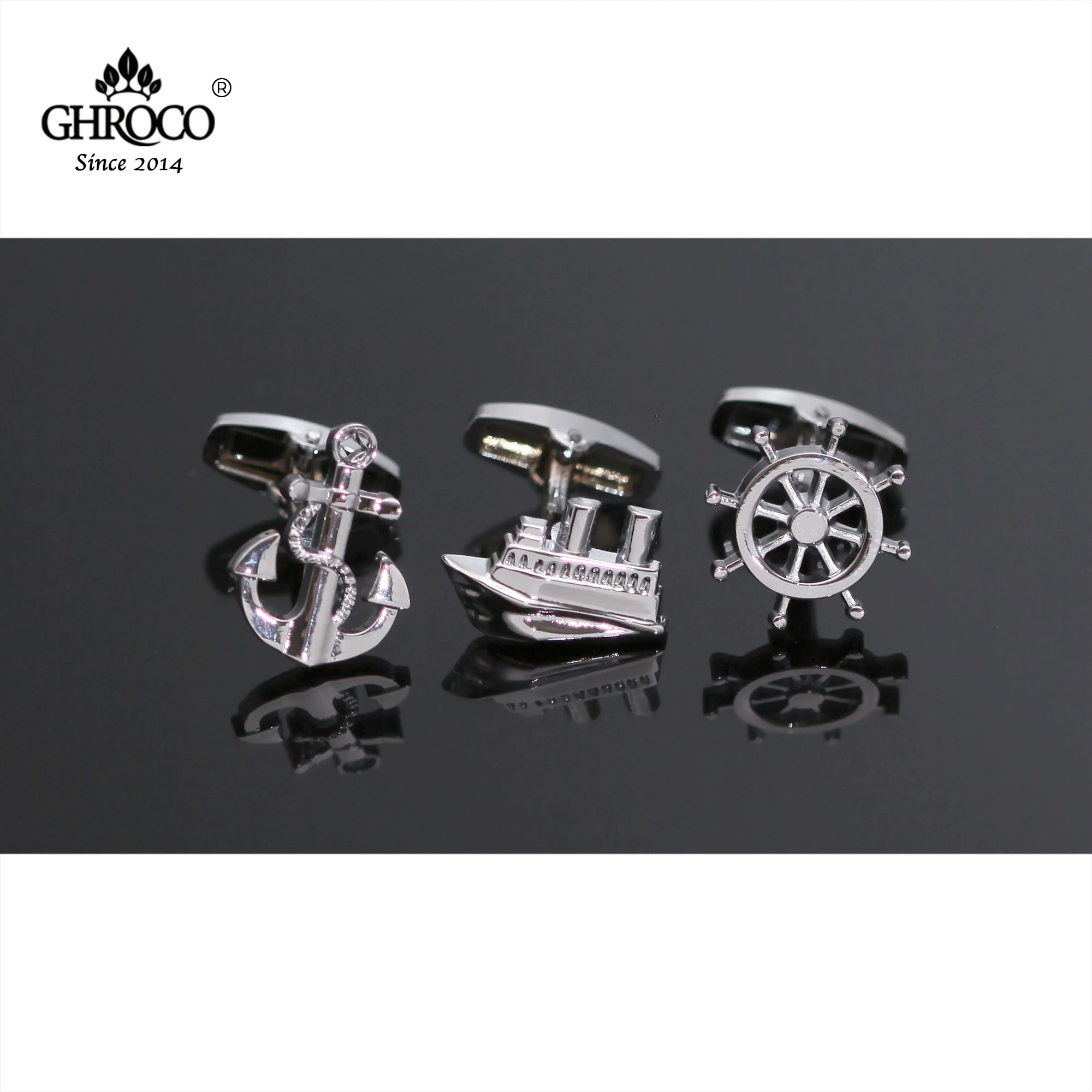 GHROCO High-Quality Exquisite Ship & Rudder & Anchor Shape Cufflink Fashion Luxury Gift for Business Men Groom and Wedding
GHROCO High-Quality Exquisite Ship & Rudder & Anchor Shape Cufflink Fashion Luxury Gift for Business Men Groom and Wedding
