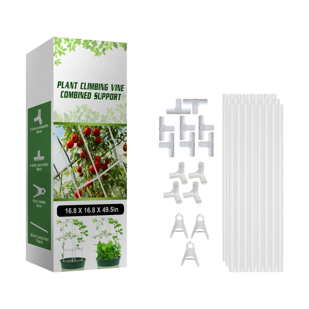 1 Set Plant Holder Tomato Trellis Tower Plant Cage Plant Stand Garden Plant Support Rods Cage Long Steel With Plastic Tellis 
1 Set Plant Holder Tomato Trellis Tower Plant Cage Plant Stand Garden Plant Support Rods Cage Long Steel With Plastic Tellis