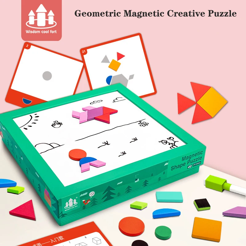 Creative Magnetic Tangram Wisdom Drawing Design Montessori Wooden Block Kid Multifunctional Interactive Early Education Toy Gift
Creative Magnetic Tangram Wisdom Drawing Design Montessori Wooden Block Kid Multifunctional Interactive Early Education Toy Gift