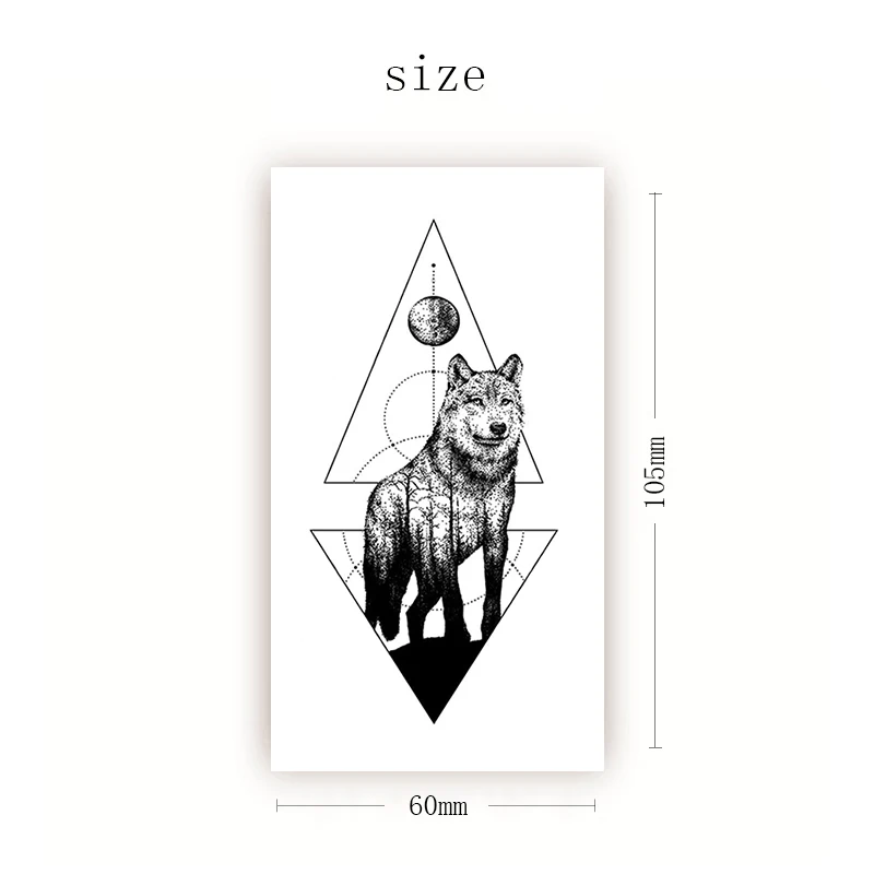 Geometric Wolf King Moon Waterproof Temporary Small Size Tattoo Sticker Line Black Tattoos Body Art Ear Arm Neck Foot Fake Tatoo
Geometric Wolf King Moon Waterproof Temporary Small Size Tattoo Sticker Line Black Tattoos Body Art Ear Arm Neck Foot Fake Tatoo