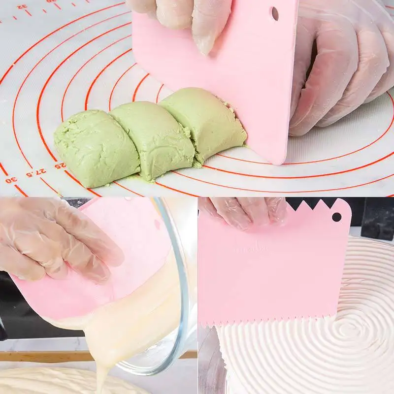 

Cream Dough Scraper Pasty Cutter Slicer Spatula for Cake Cream Dough Fondant Irregular Teeth Edge Scraper Baking Pastry Tools