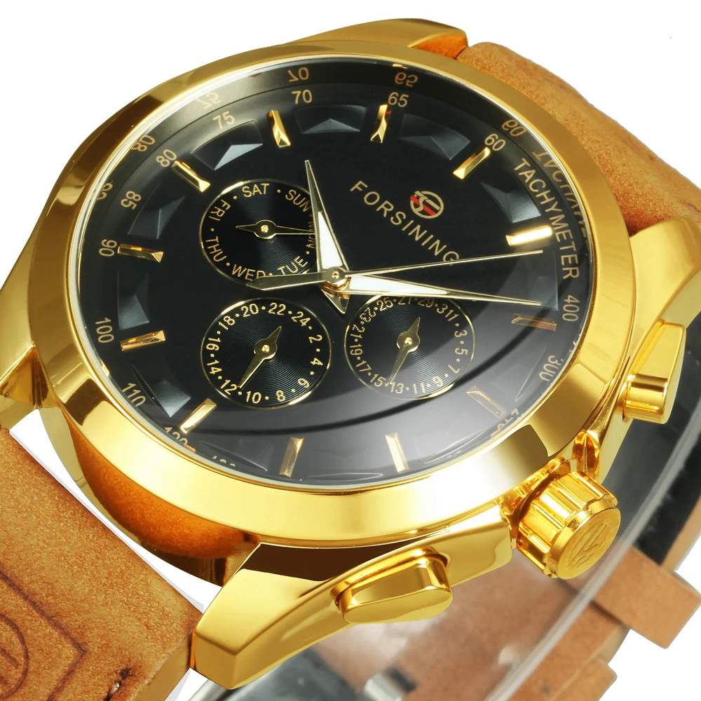 Sport Men Watch Automatic Mechanical Wristwatches Multifunction Sub-Dials Fashion Crazy Horse Leather Strap relogio masculino
Sport Men Watch Automatic Mechanical Wristwatches Multifunction Sub-Dials Fashion Crazy Horse Leather Strap relogio masculino