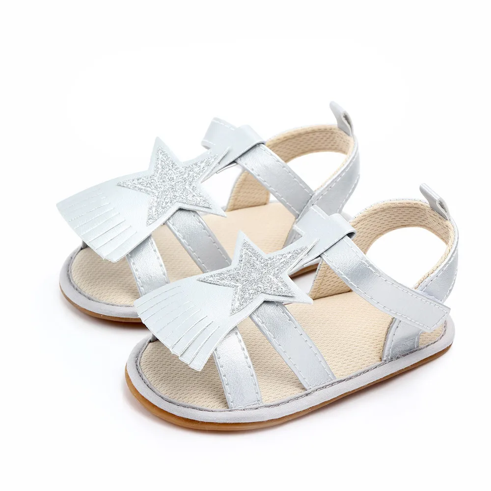 Toddler Girl Crib Shoes PU Newborn Bow Soft Sole Anti-slip Baby Sneakers Sandals Toddler Shoes Baby Shoes