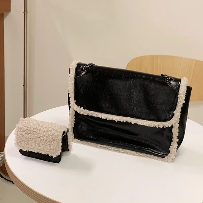 Simple Plush Women's Shoulder Bag Large Capacity PU Leathher Ladies Messenger Bags Solid Color Female Winter Tote Purse Handbags
Simple Plush Women's Shoulder Bag Large Capacity PU Leathher Ladies Messenger Bags Solid Color Female Winter Tote Purse Handbags